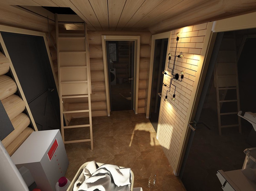 Проект, интерьер бани из бревна