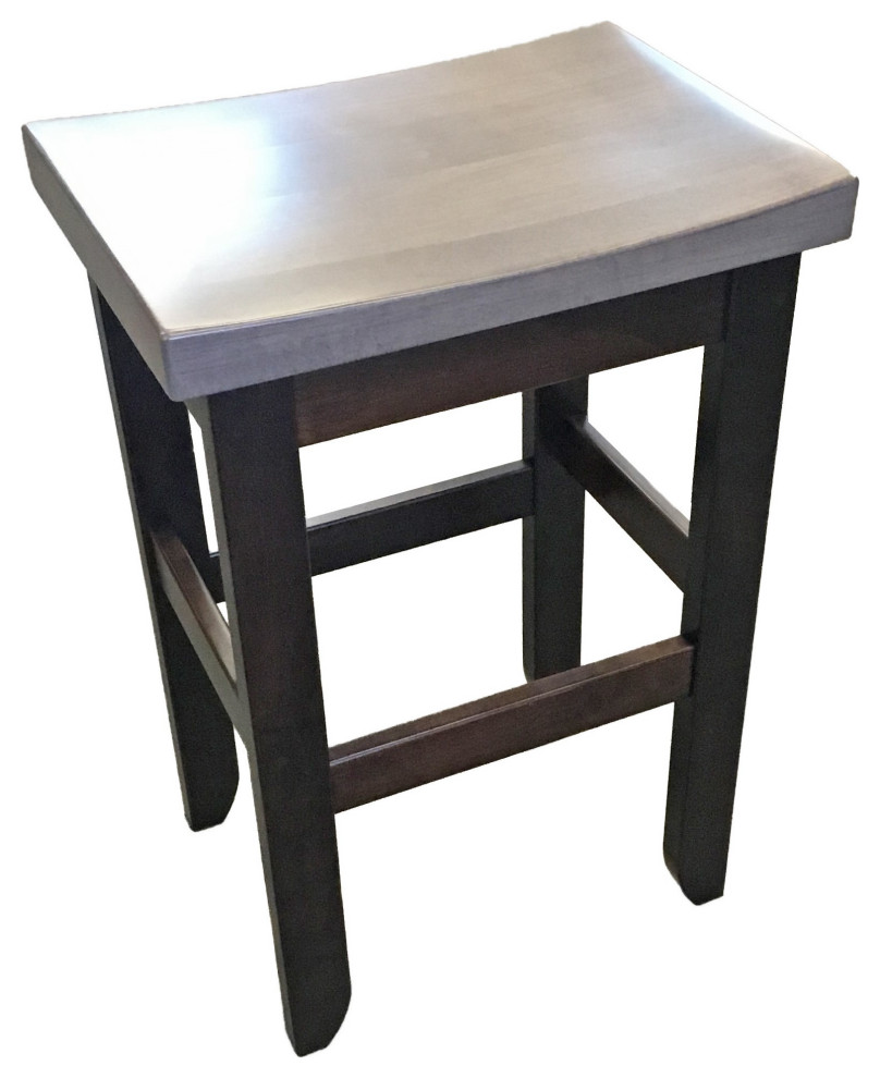 Brown Maple 2-Tone Saddle Stool, Dining Height