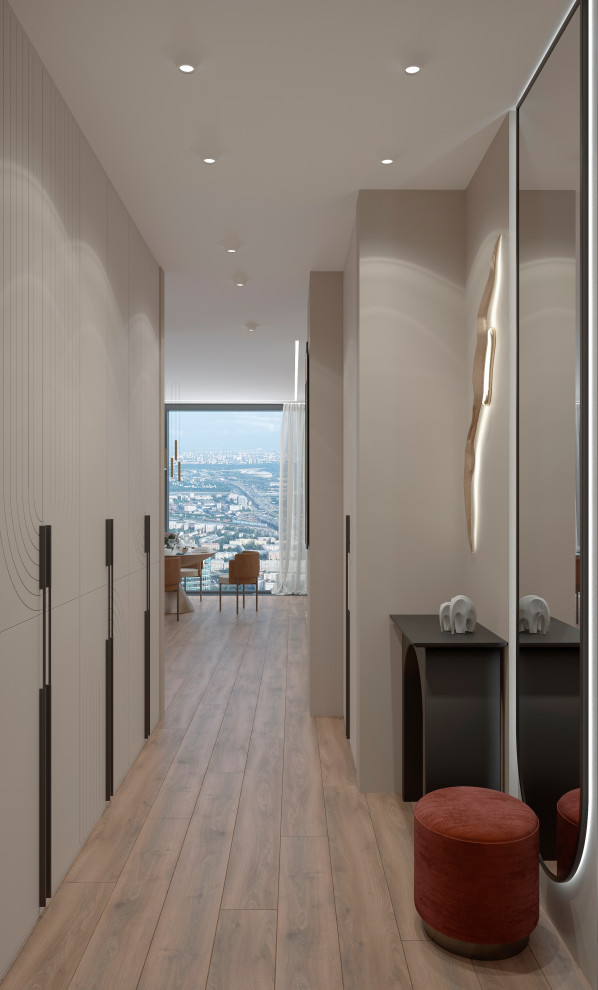 Прихожая из проекта "Оранжевый Блюз" трёхкомнатной к в ЖК Neva Towers, г. Москва