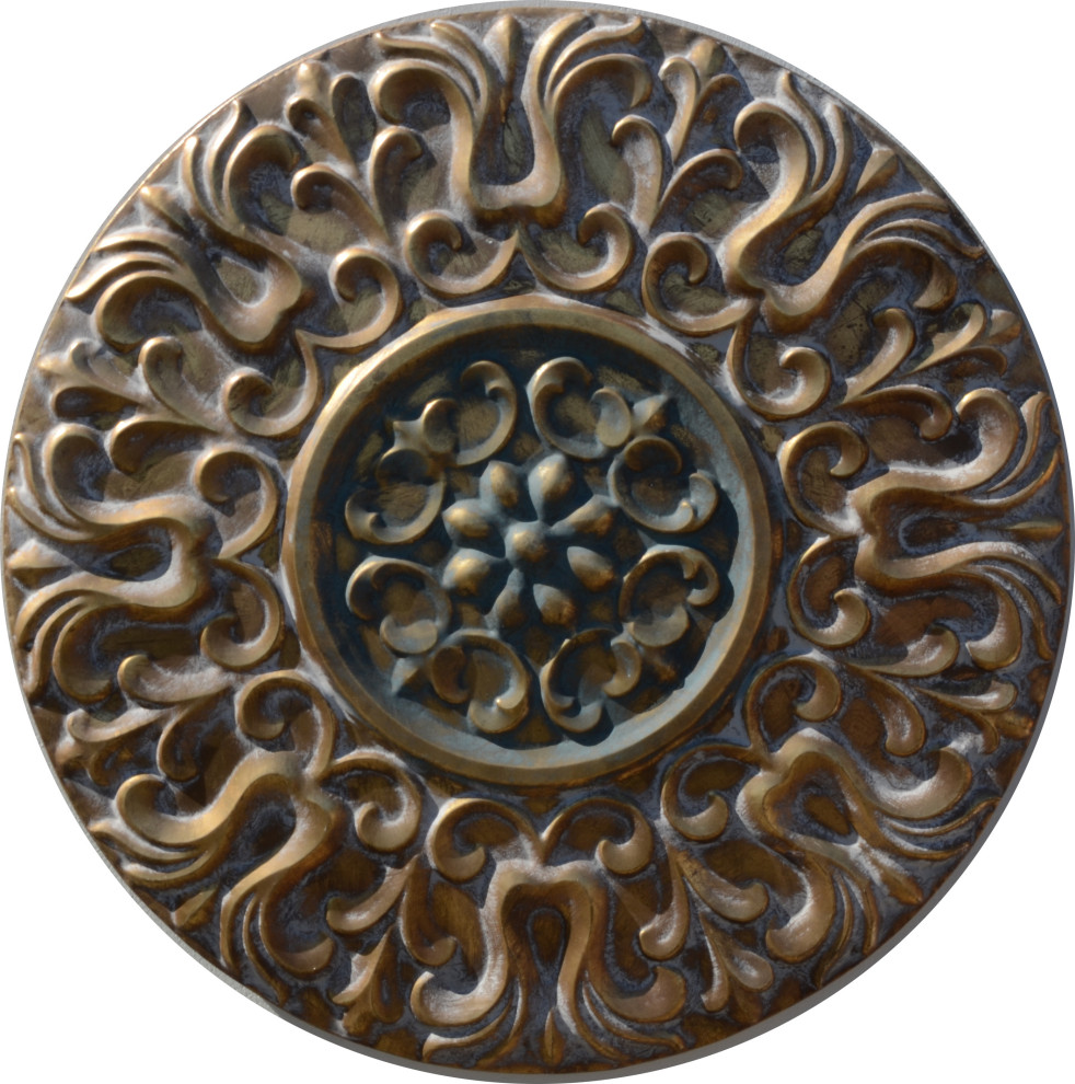 Decorative Metal Wall Plaque, 32" Traditional Wall Accents by