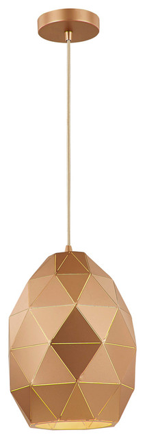 Tangent Oval Pendant, Rose Gold
