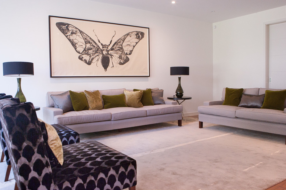 This is an example of a contemporary living room in Sussex.