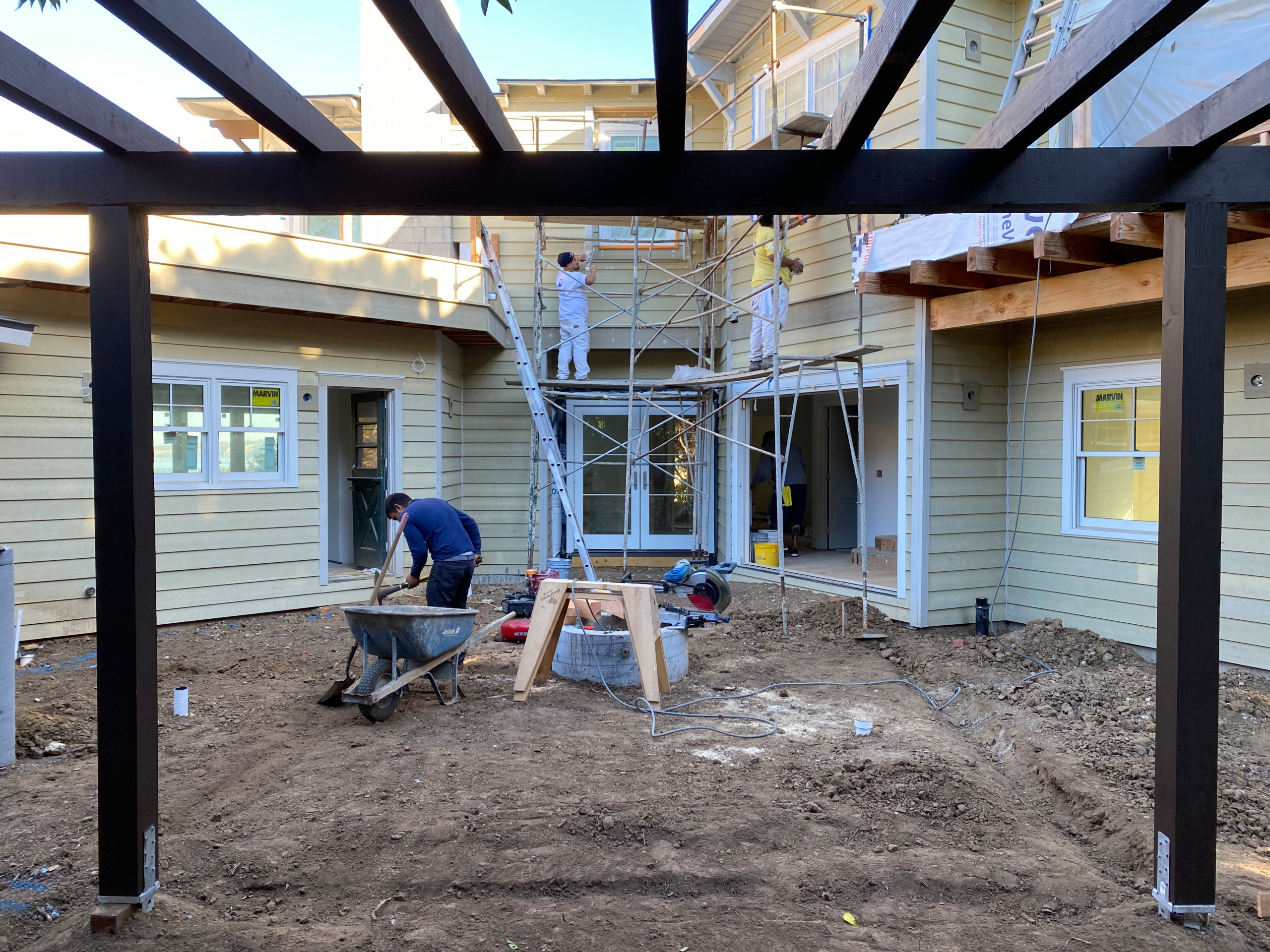 Building a Pergola for Our New Courtyard Project in La Jolla