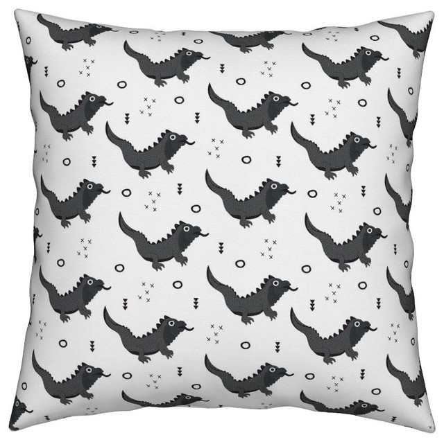 Dragon Lizard Geometric Animal Boys Scary Cool Throw Pillow