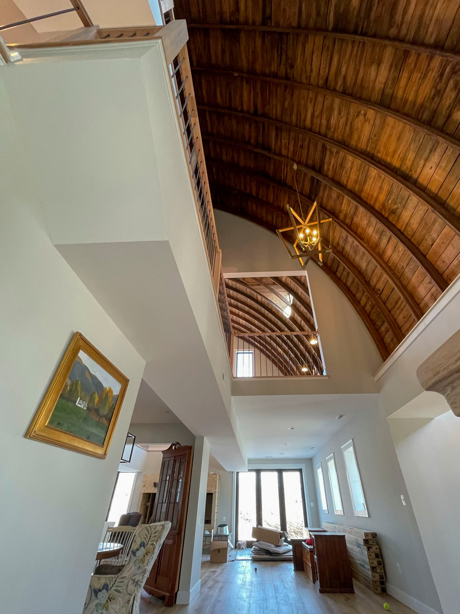 102_Straight-Freestanding Stairs/Landing in Barn Style Home, Leesburg VA 20175