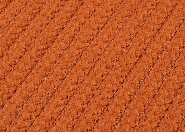 Solid Textured Braided Rug Rust Orange Indoor Outdoor Carpet