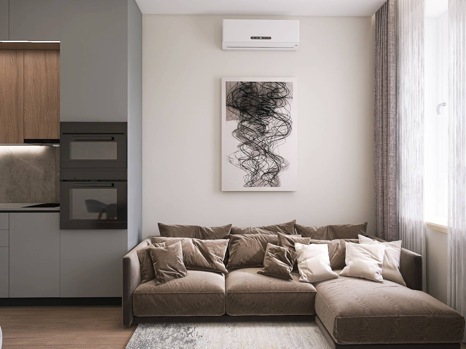 Трехкомнатная квартира в современном стиле ЖК Хвоя