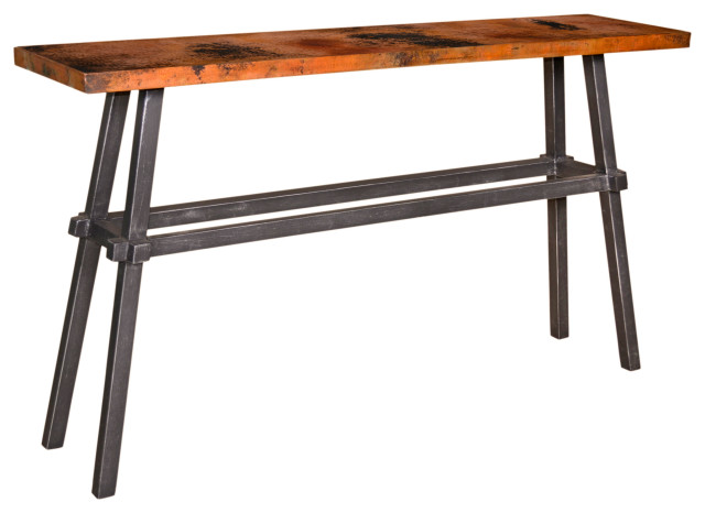 Tower Console Table With 60 X14 Copper Top Tower Console Table With 60 X14 Copper