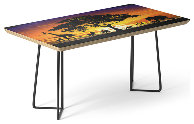 Society6 Coffee Table Birch Steel Wild Animals On African Savanna Society6 Coffee Table Birch Steel Wild Animals On African Savanna Sunset