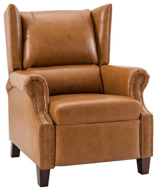 Genuine Leather Manual Recliner Transitional Recliner Chairs by