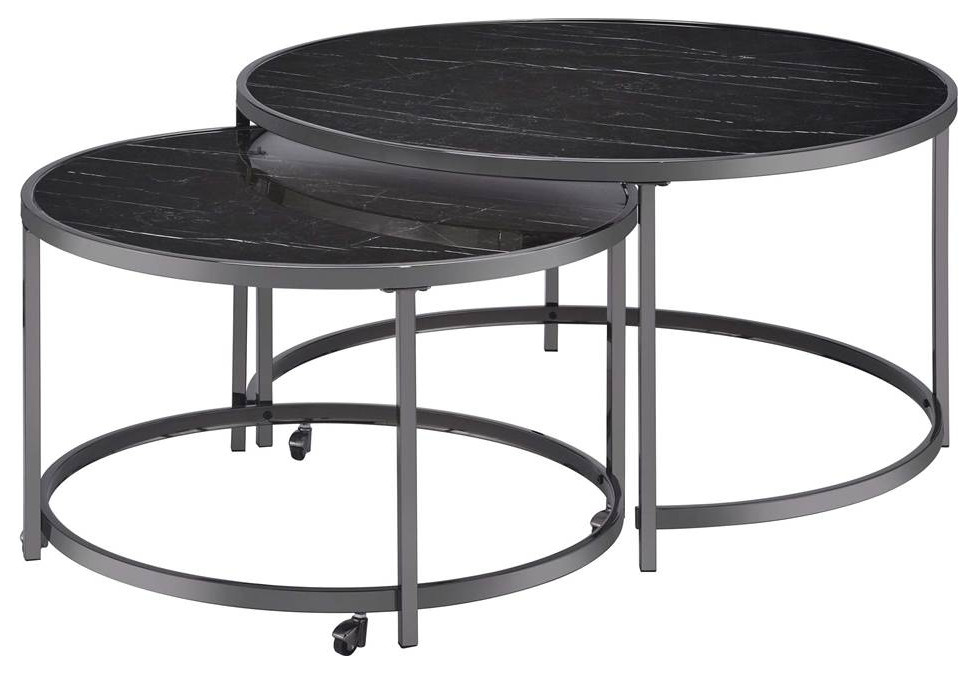 2-Pc Nesting Cocktail Tables in Black