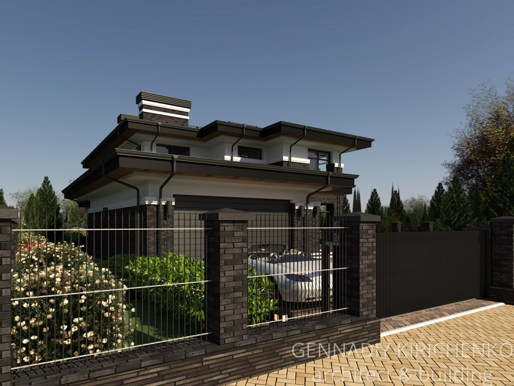 Проект двухэтажного дома с гаражом в КП "ЭкоПарк"