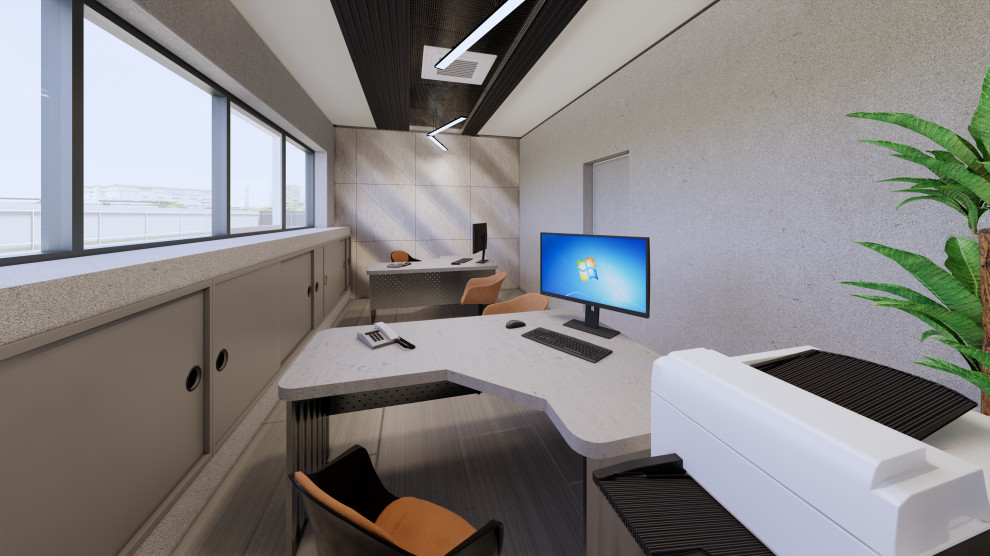 Интерьерные решения для встроенной офисной части при оконном производстве