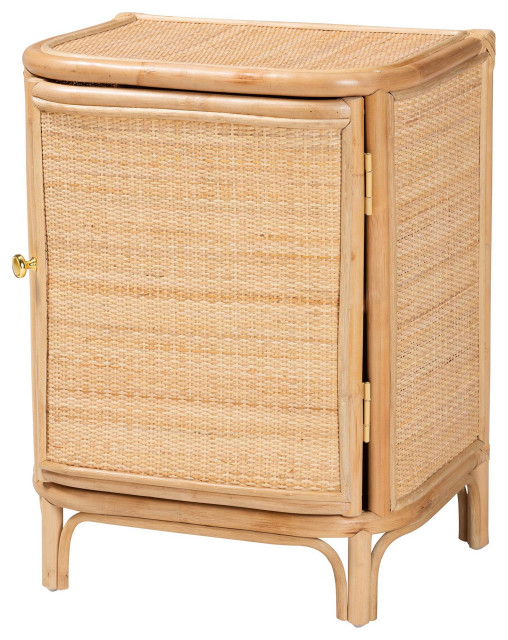 Zoe Bohemian Natural Rattan Nightstand - Tropical - Nightstands And ...
