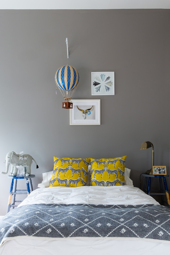 Farmhouse boy kids' room photo in New Orleans with gray walls