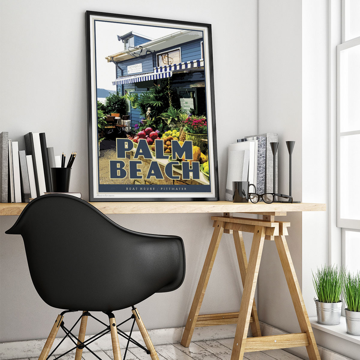 Inspiration for a beach style home office in Sydney.