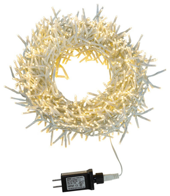 33' 1000 Light, Cluster Garland, Warm White LED Lights, 33' Holiday