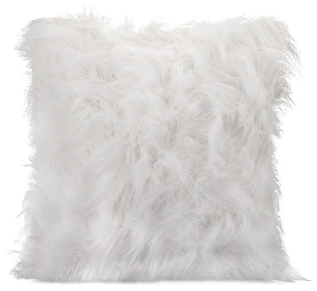 Nikki Chu White Faux Fur Pillow Dining Room 86069 Contemporary Nikki Chu White Faux Fur Pillow Dining Room 86069