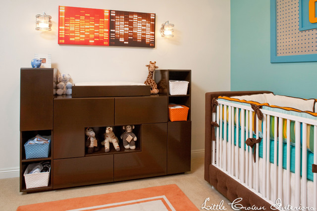 Aqua and Orange Retro Modern Boy's Nursery kids Modern Kids Orange County Modern Kids Orange County Aqua and Orange Retro Modern Boy's Nursery kids
