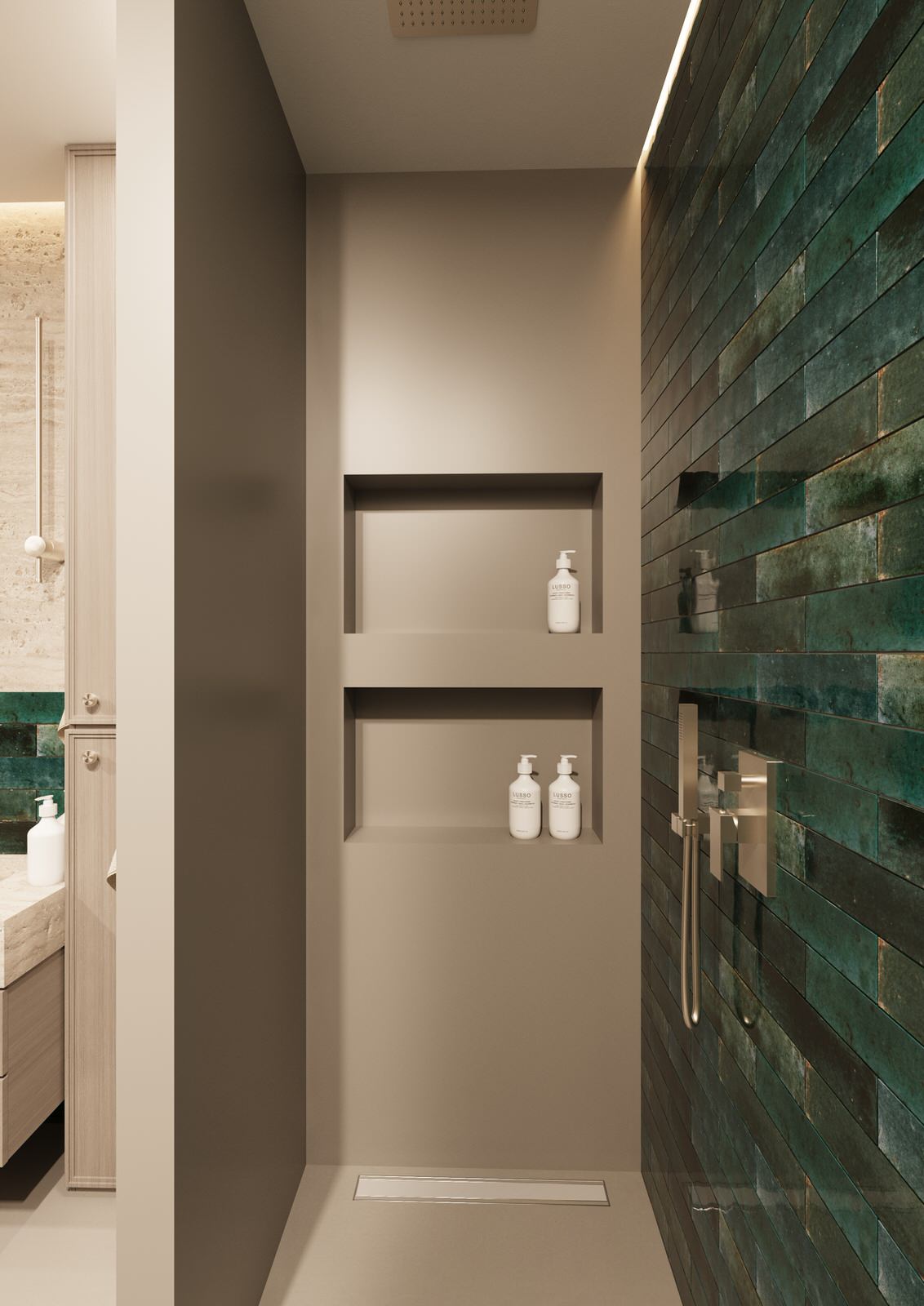 Дизайн-проект санузла микроцемент травертин