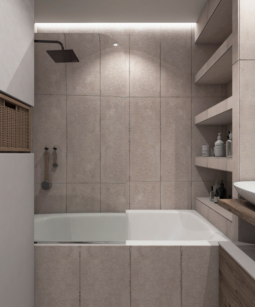 Дизайн современной однокомнатной квартиры в морских оттенках