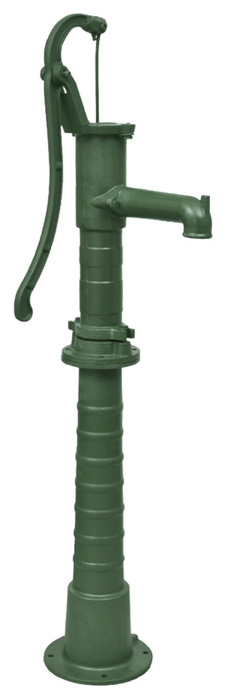 vidaXL Hand Water Pump Pitcher Pump with Satnd Water Well Pump Black 23' Deep
