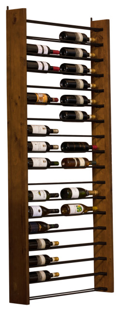 corsica vertical wood and metal wine rack