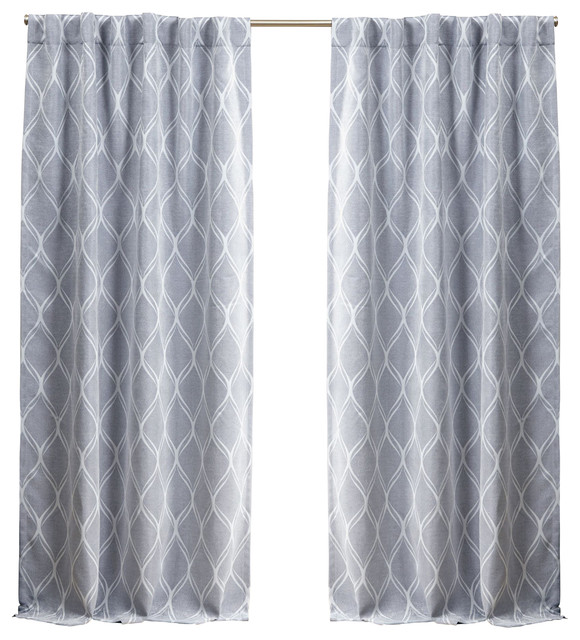 Tab Top Curtain Panel Pair, Nicole Miller Curtains Gray