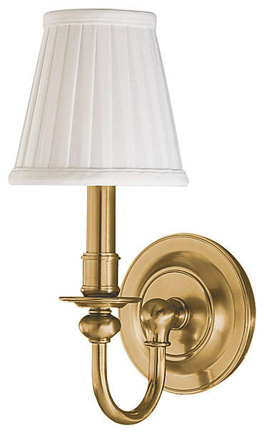 Hudson Valley Newport 1 Light Wall Sconce in Aged Brass Finish