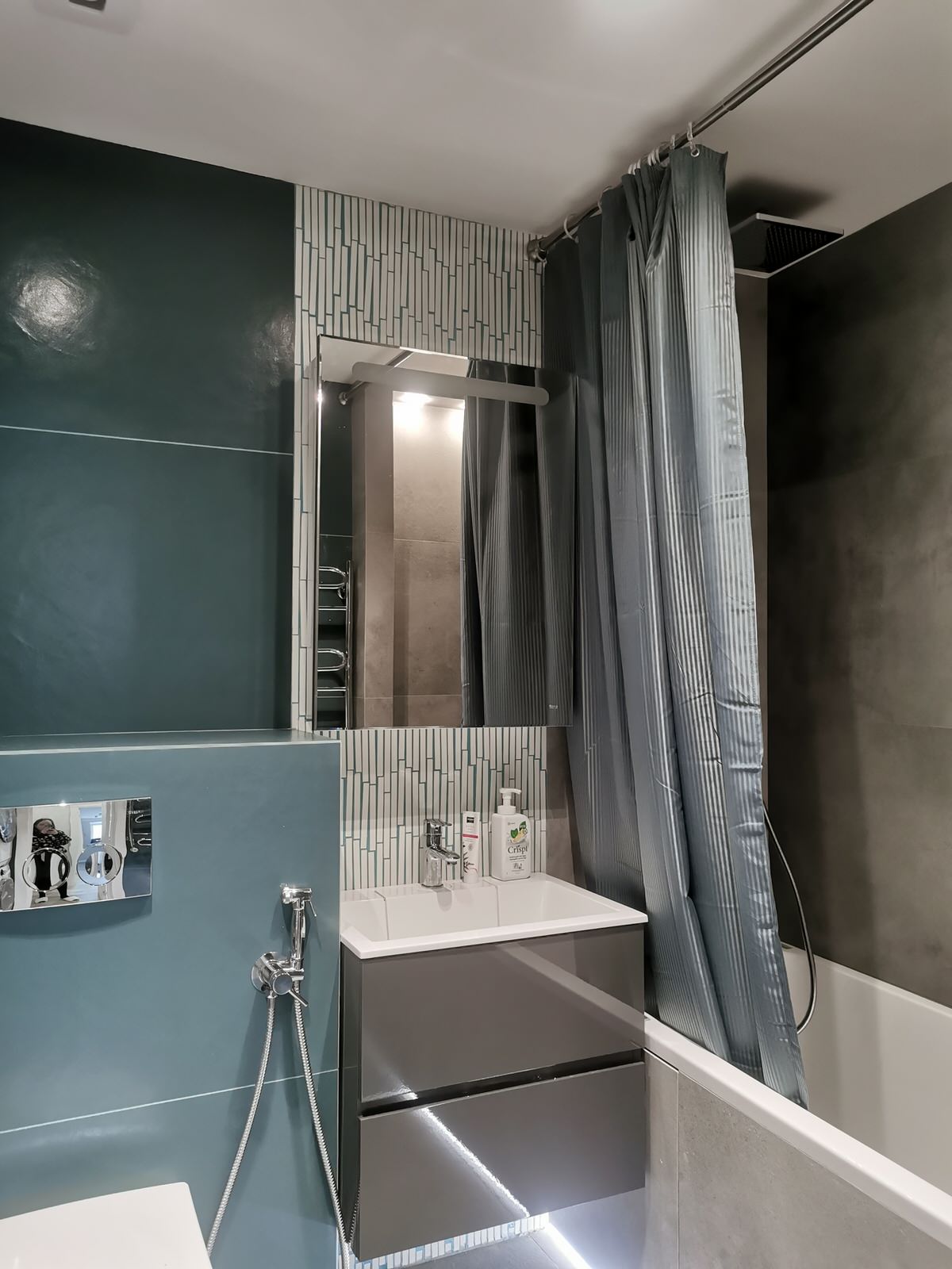 Реализация ванной комнаты с применением керамогранита ITALON