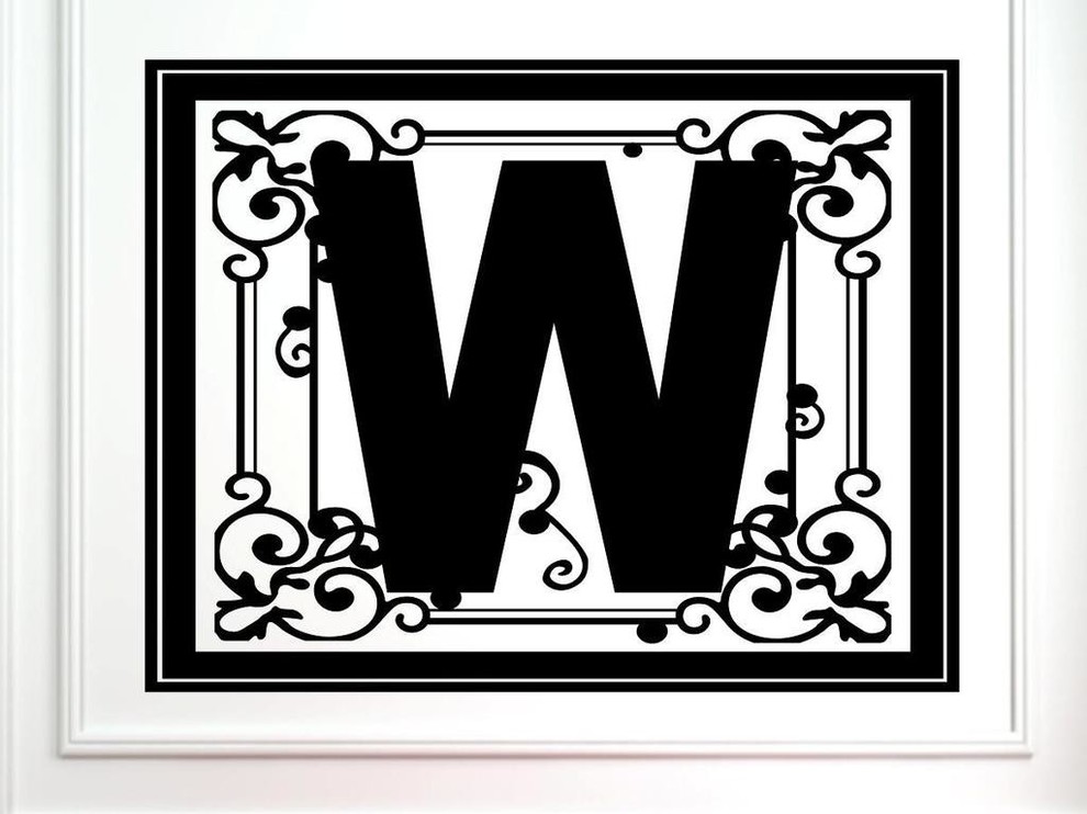 Monogram "W", Wall Decor Stickers Contemporary Wall Decals by Vinylsay LLC Houzz
