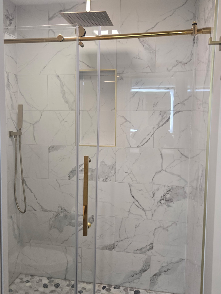 White tile Bathrooms