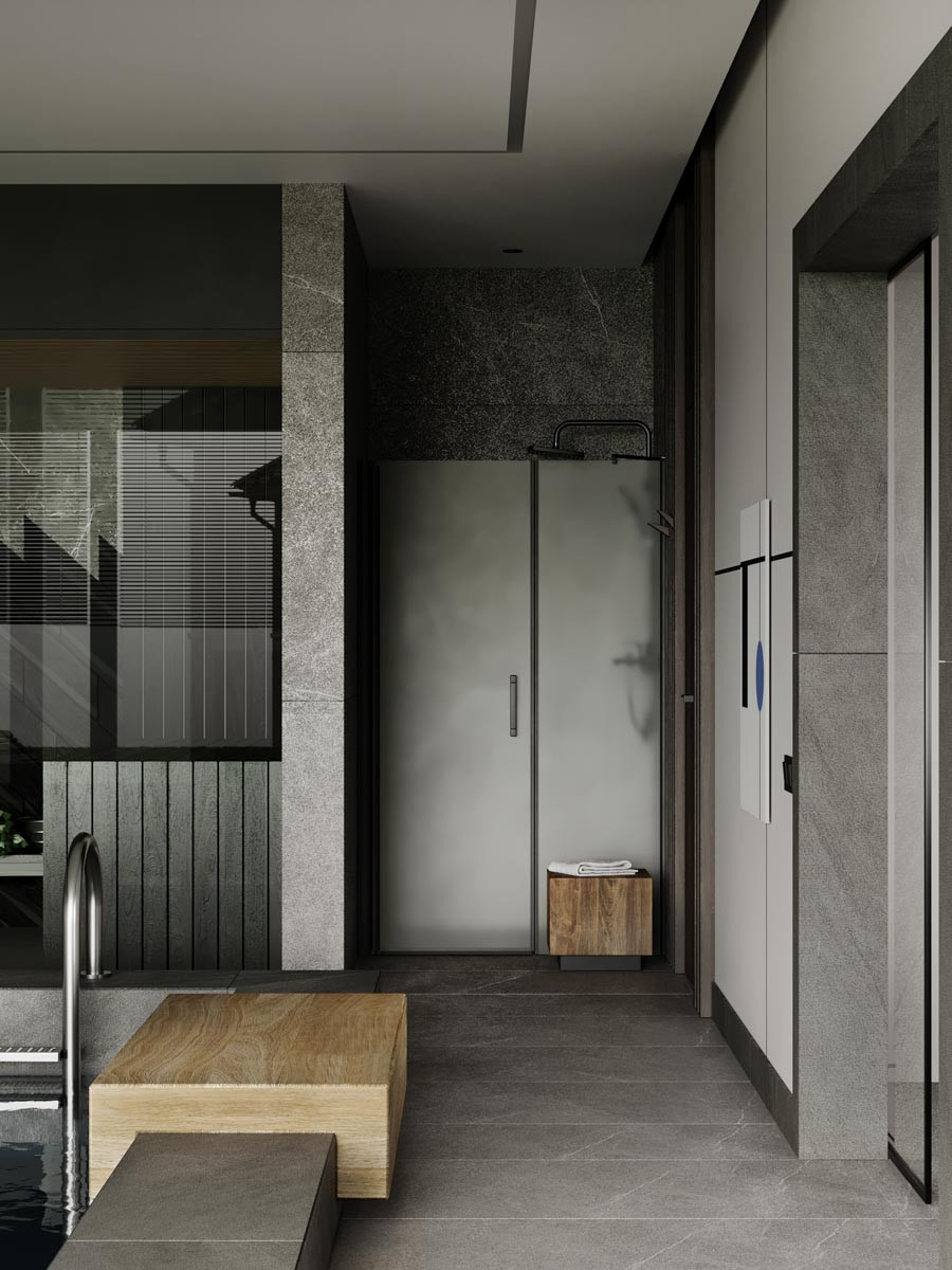 Зал с бассейном в проекте Дом-Баня