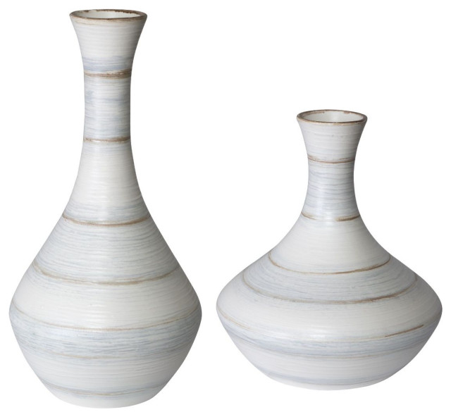 Uttermost Potter Fluted Striped Vases, Set of 2