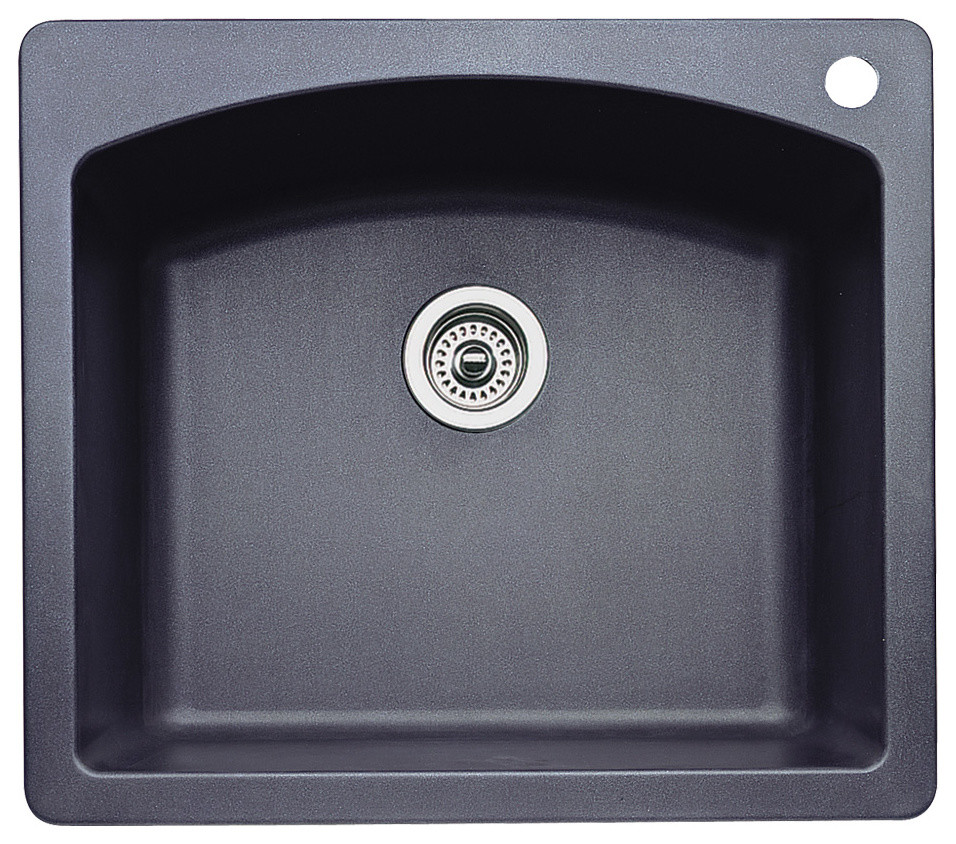 Blanco 440210 22"x25" Granite Single Kitchen Sink, Anthracite