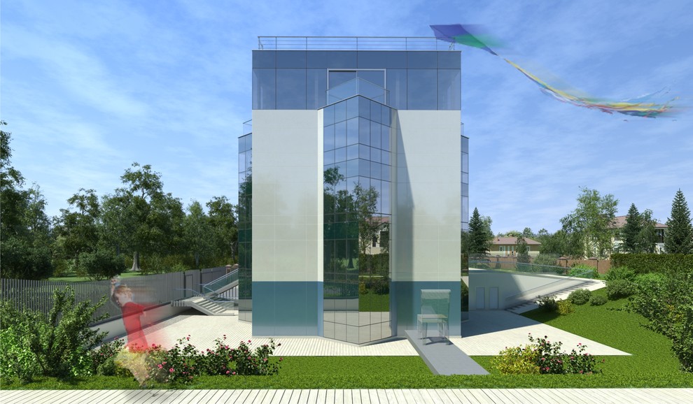 В центре города у рощи.