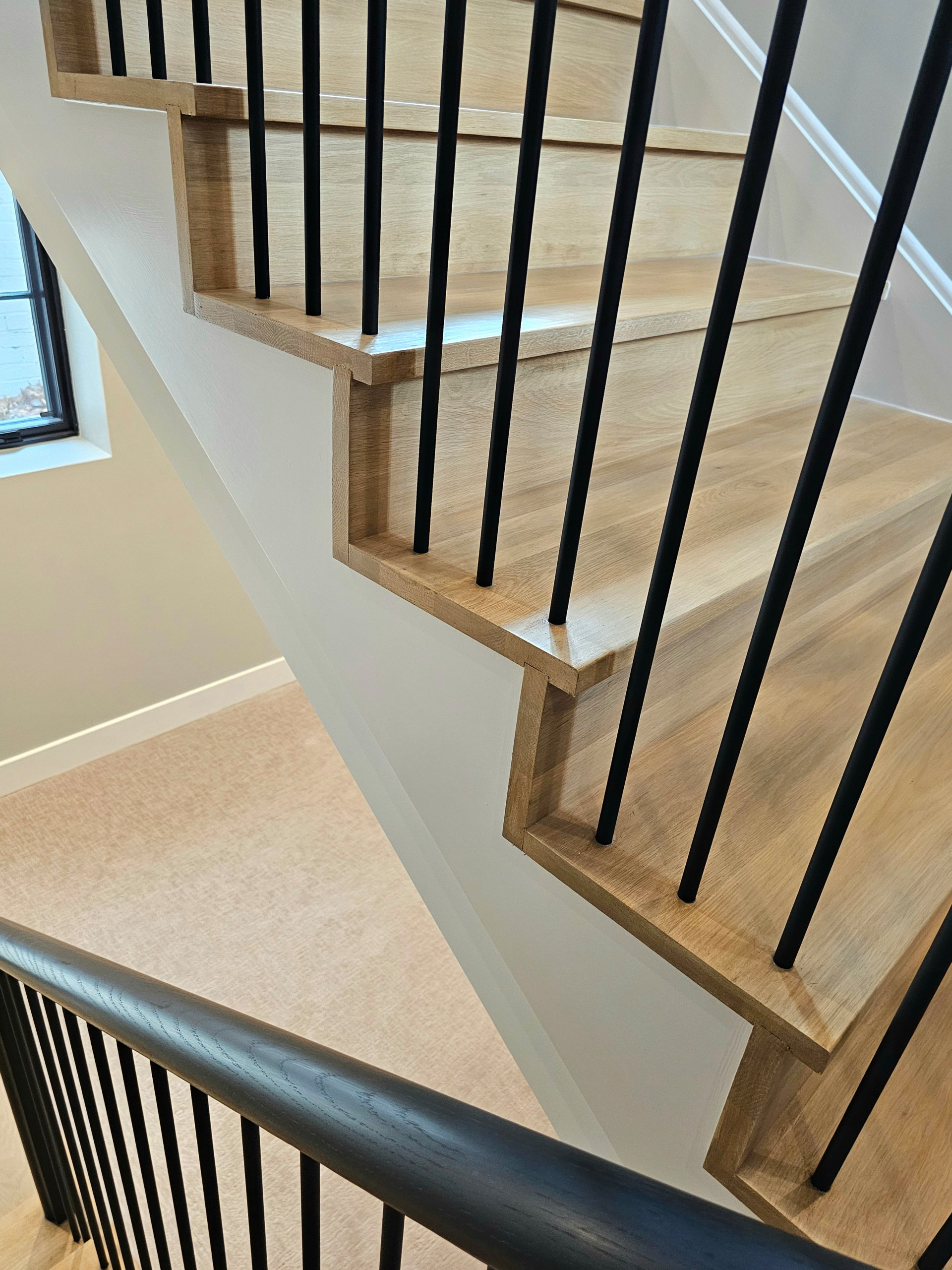 115_Stunning Continuous Rail System on 3 Story Floating Stairs; Arlington, VA 22