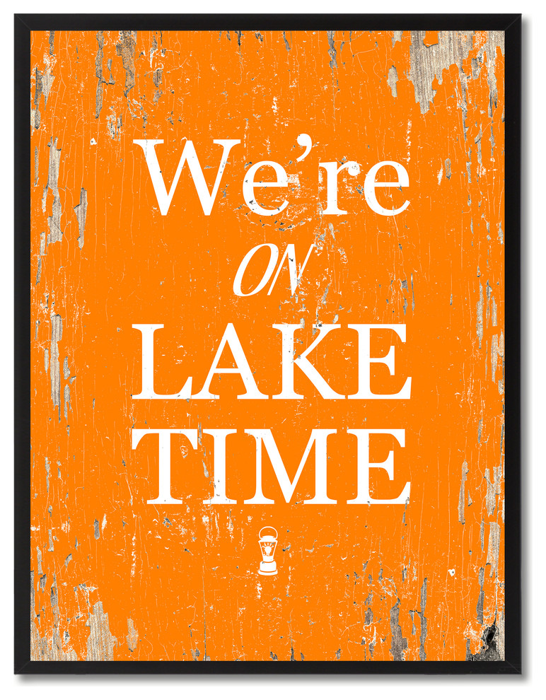 We're On Lake Time Inspirational, Canvas, Picture Frame, 13"X17"