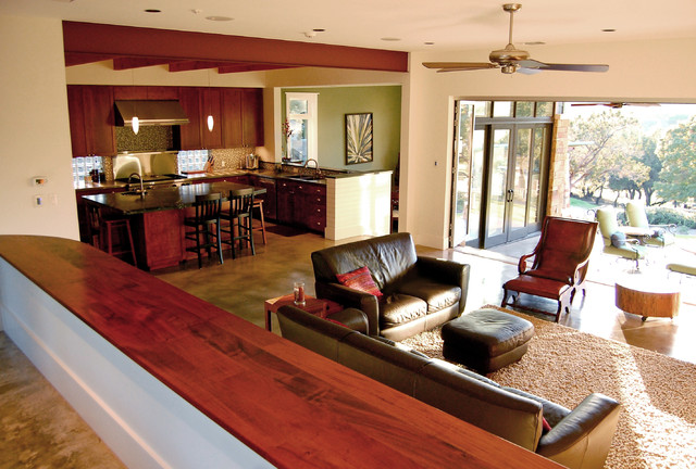 Lake house contemporain-salon