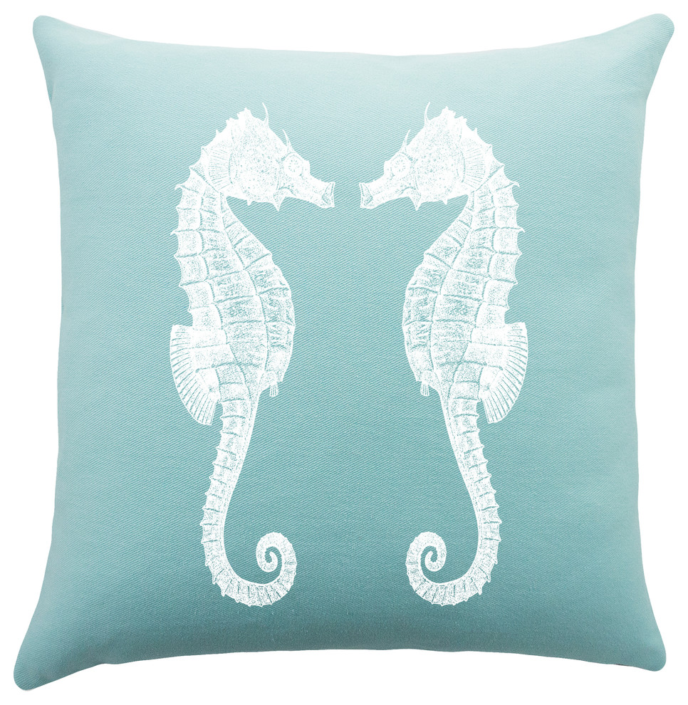 Seahorses Pillow - Beach Style - Decorative Pillows - by TheWatsonShop ...