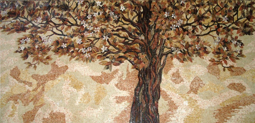 Mosaic Designs, Autumn Tree Contemporary Tile Murals by Mozaico Inc  Houzz
