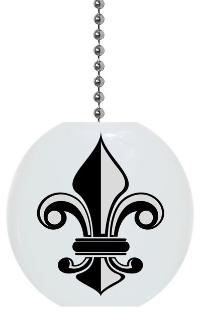 Black And White Fleur De Lis Ceiling Fan Pull Traditional