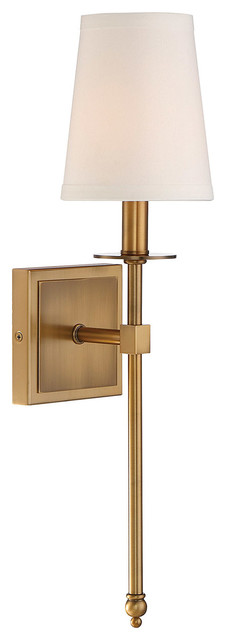 1-Light Sconce, Warm Brass
