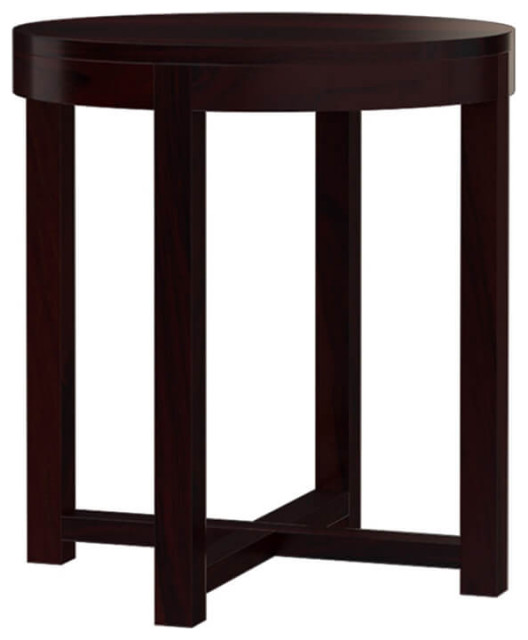 Murrieta Rustic Solid Wood Round End Table Rustic Side Tables And
