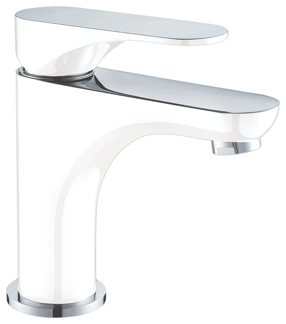 Dawn Single Lever Lavatory Faucet, Chrome and White