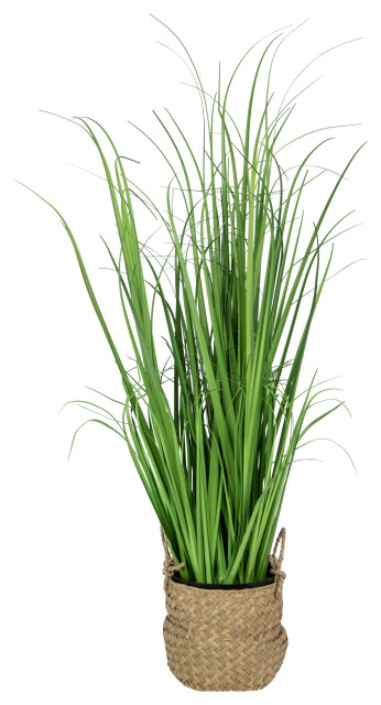 28" Artificial Onion Grass Plant in Basket