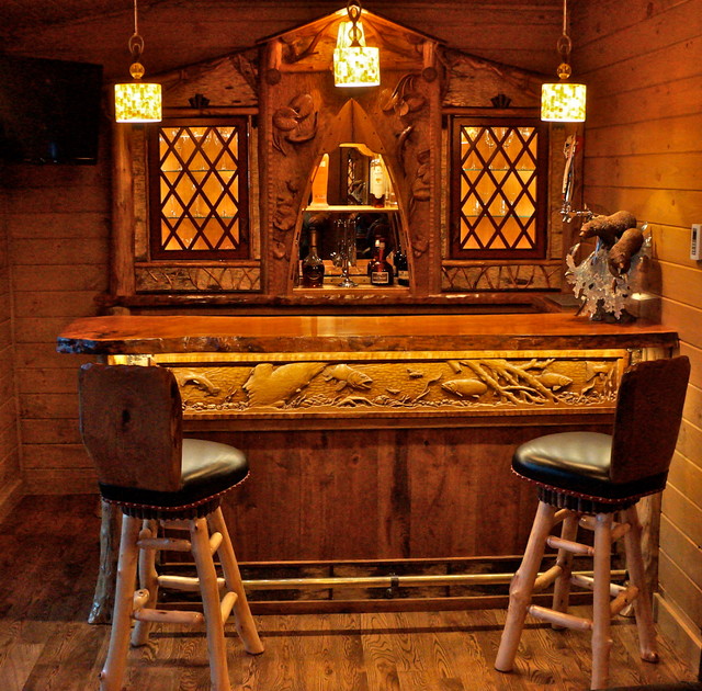 Rustic home  bar  room 