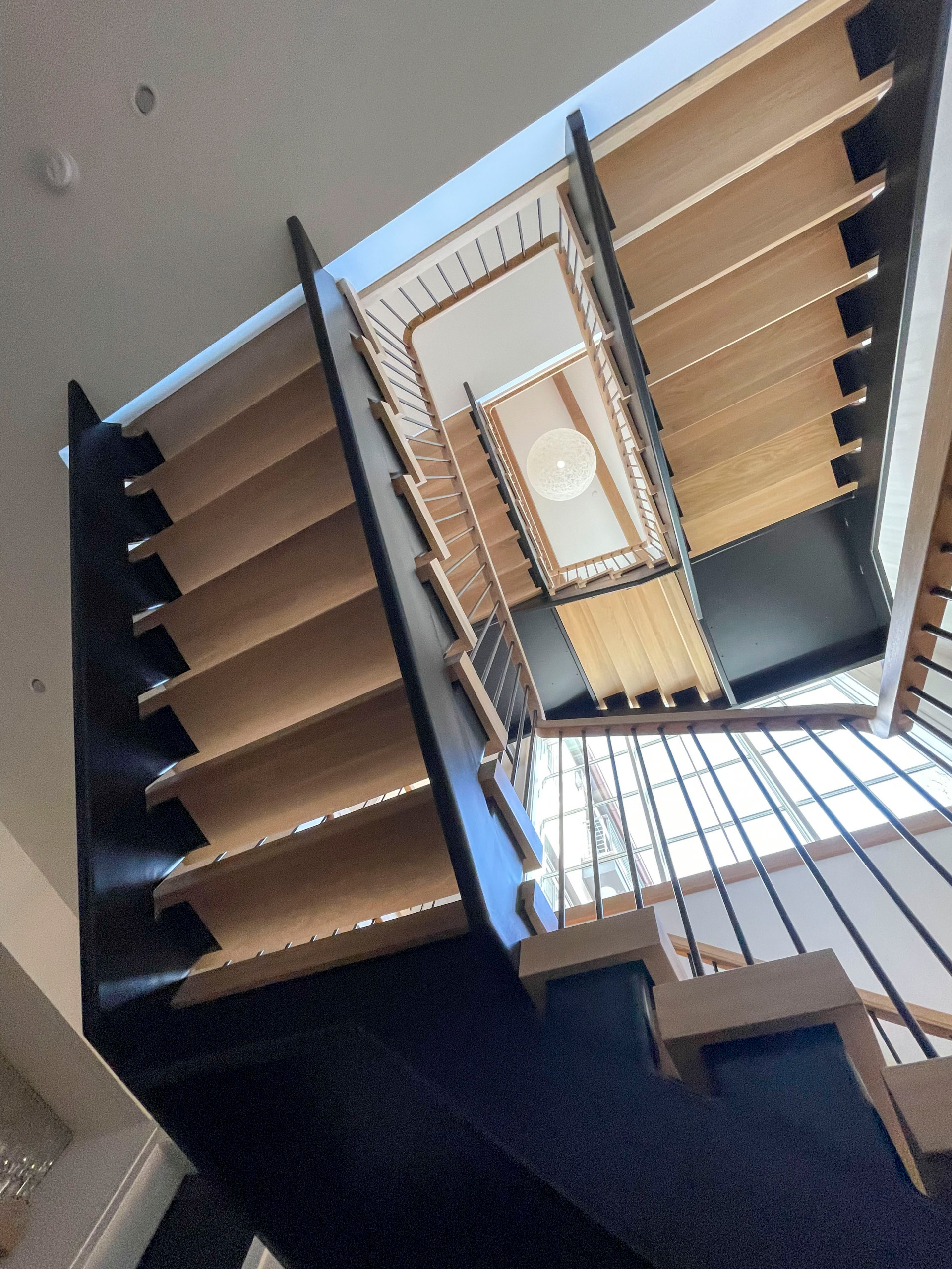 96_Dramatic cantilevered no-riser staircase, Bethesda, MD 20814