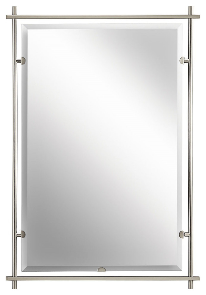 Kichler Eileen Mirror, Brushed Nickel, Mirror Contemporary Bathroom