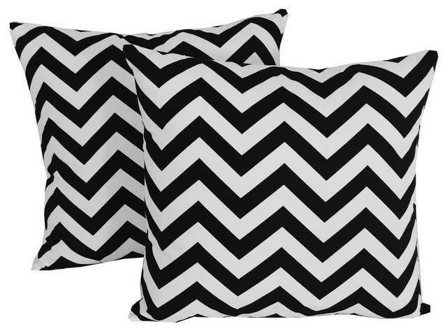 Black Chevron Stripe Throw Pillows 20x20 Shams Cushions Set